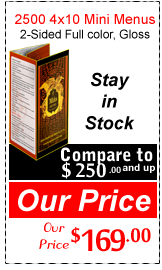 Mini Menus Cheap